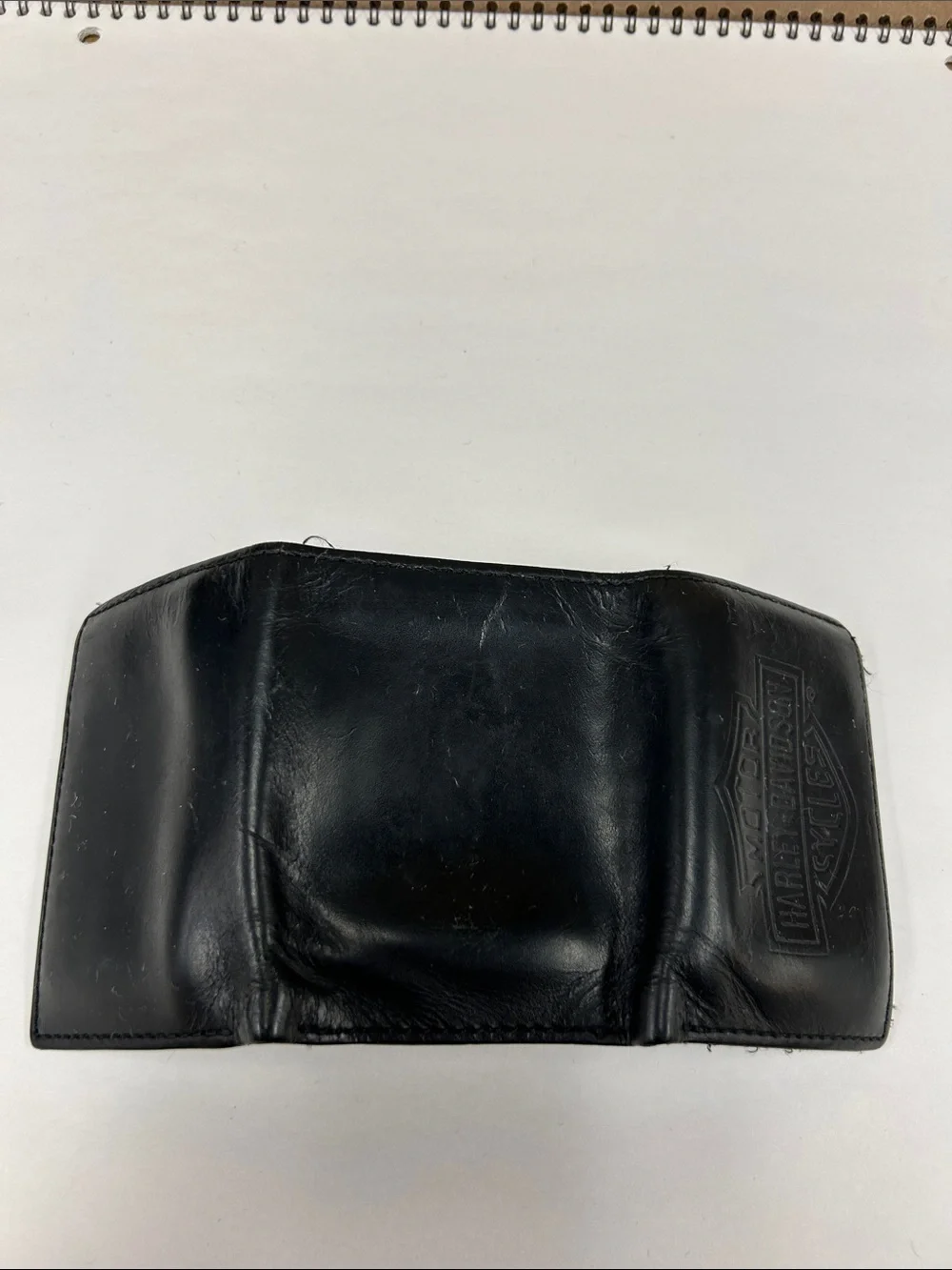 Harley-Davidson Black Leather Money Clip Wallet with Embossed Logo